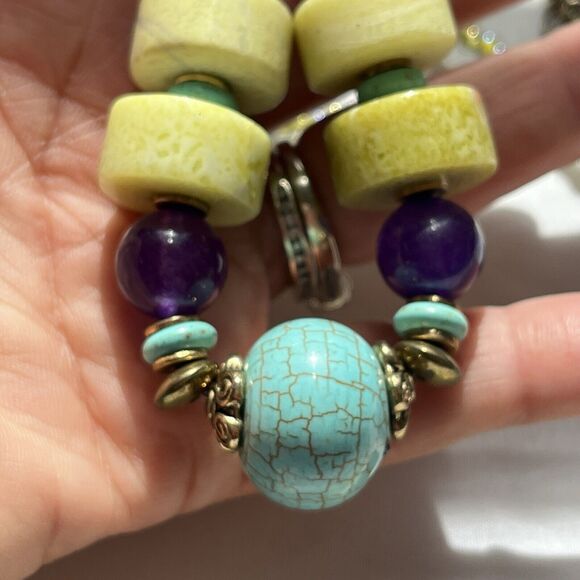 Carol Kent Semi-precious and glass beaded necklace - Picture 4 of 8